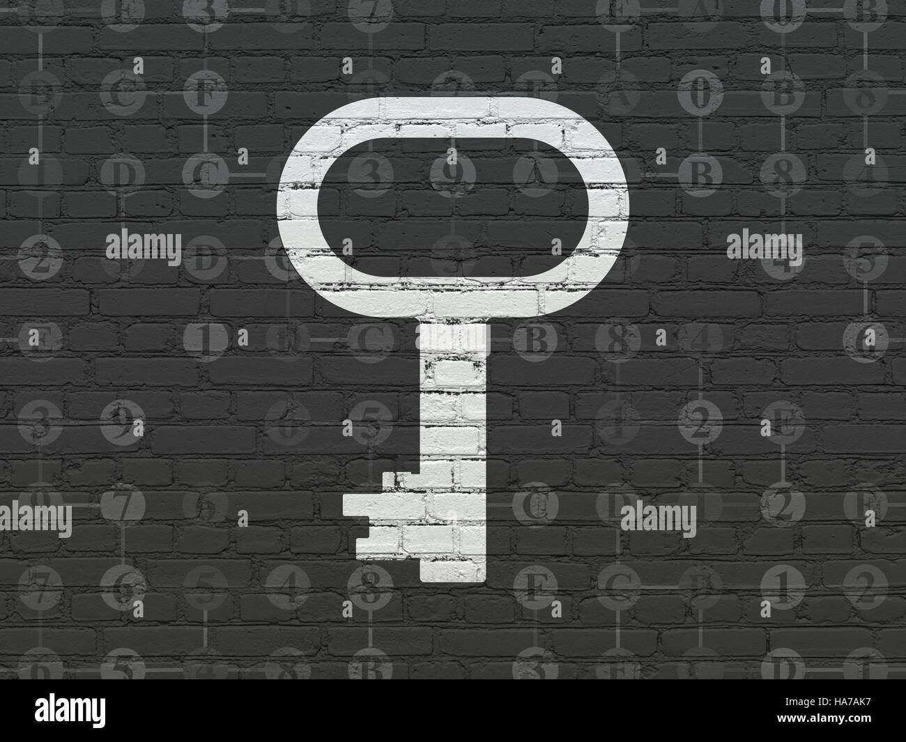 Safety concept: Key on wall background Stock Photo - Alamy