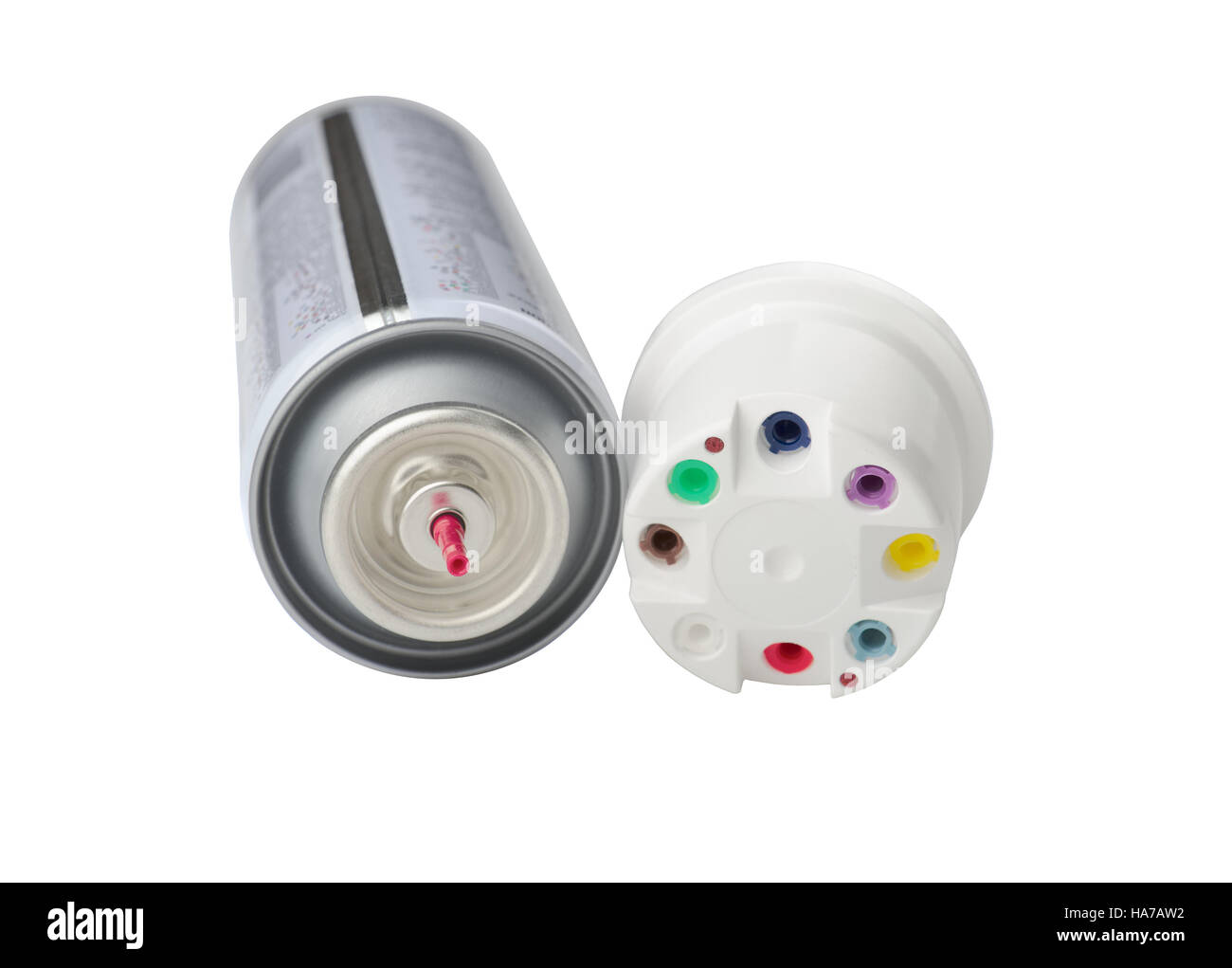 Balloon with nozzles for filling gas lighters Stock Photo