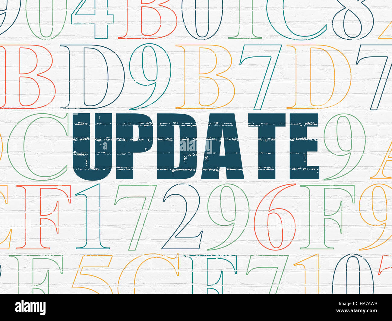 Web development concept: Update on wall background Stock Photo - Alamy