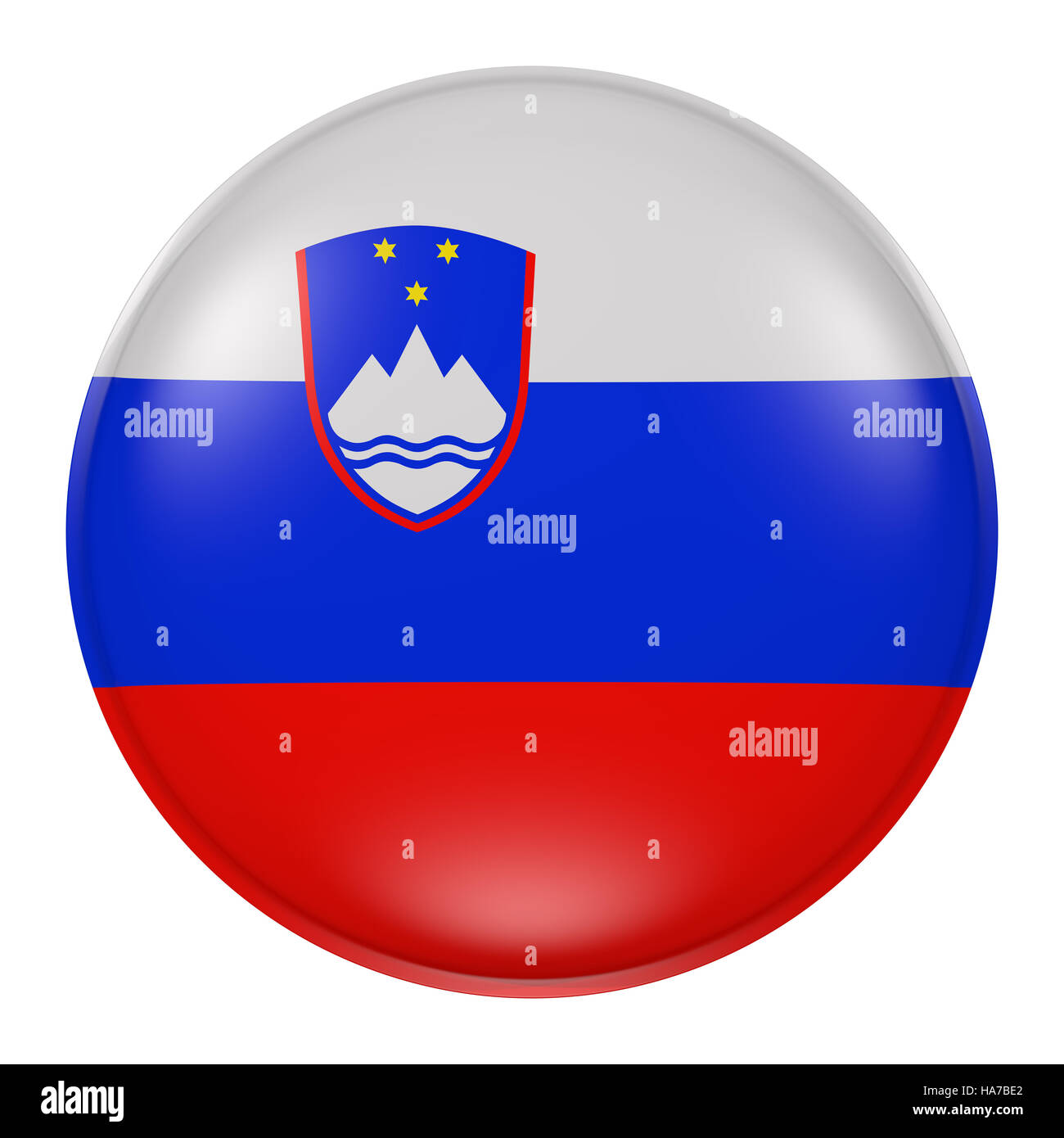 3d rendering of Slovenia flag on a button Stock Photo - Alamy