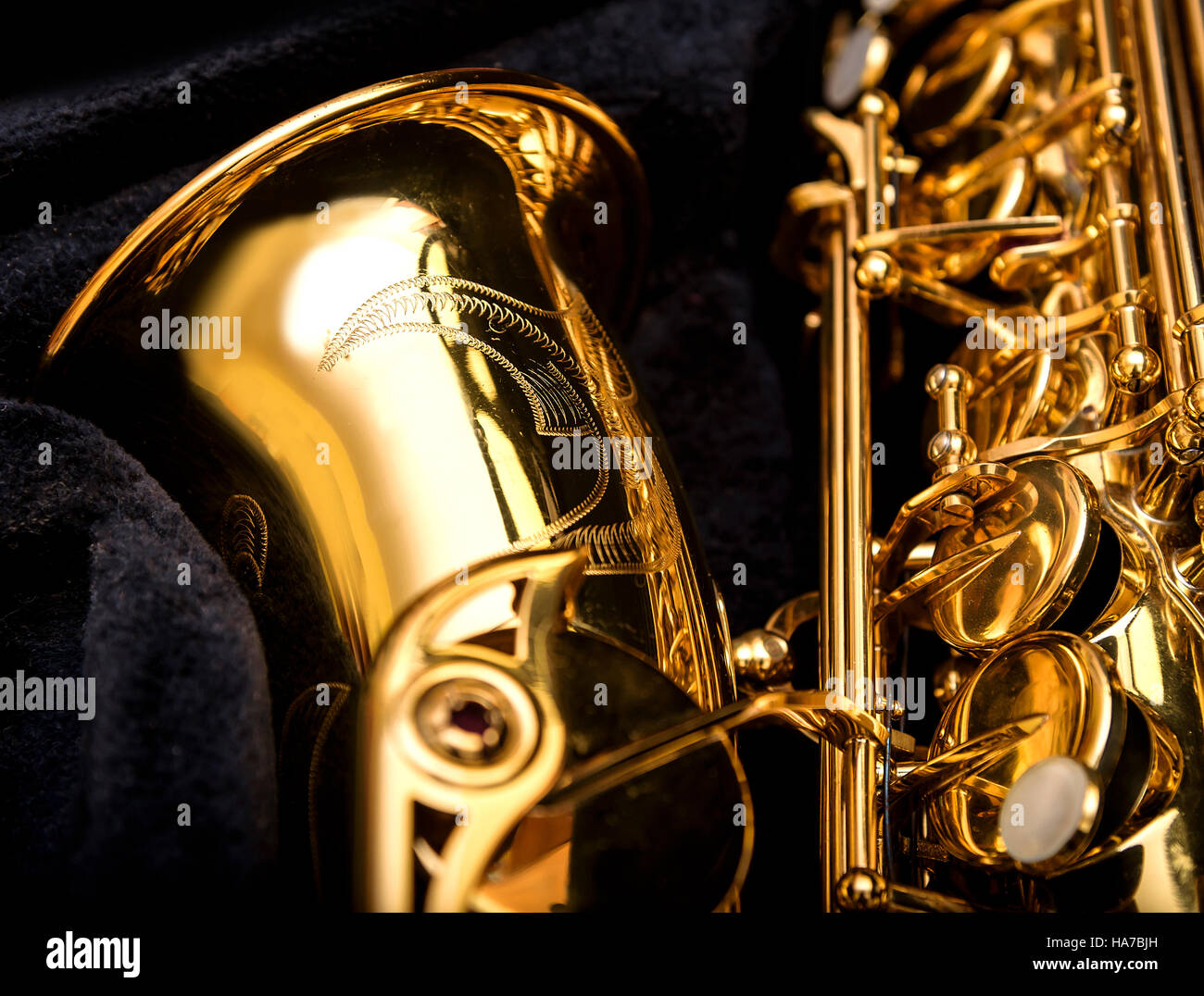 Saxophone detail closeup Stock Photo Alamy