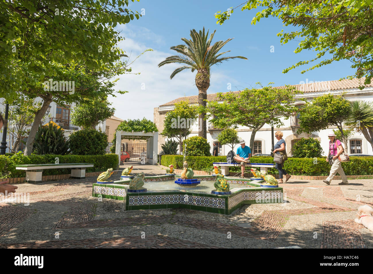 Plaza de la Ranita, Tarifa, Cadiz, Costa de la Luz, Andalusia, Southern Spain. Stock Photo