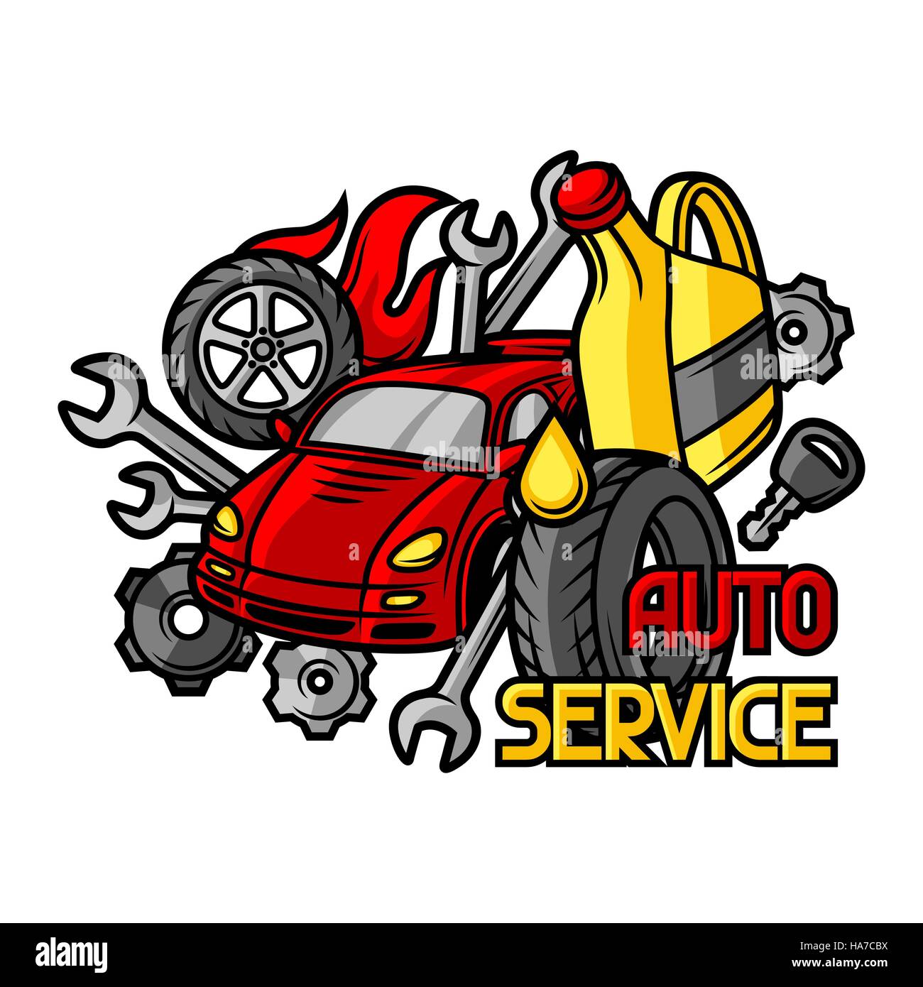 Cartoon Car Auto Repair Garage Stock Photos & Cartoon Car Auto Repair ...