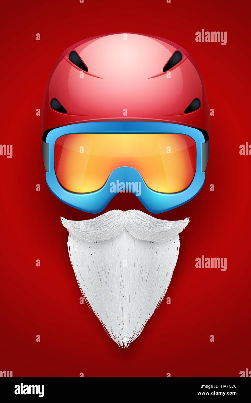 Santa Claus symbol with helmets and goggles Stock Vector