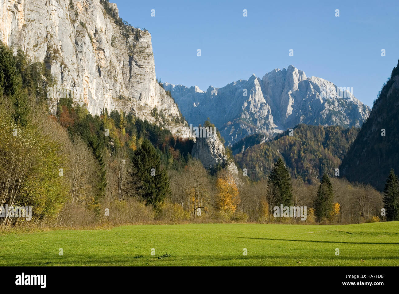 Entrance to Gesaeuse with Grosser Oedstein mountain, Gesaeuse National ...