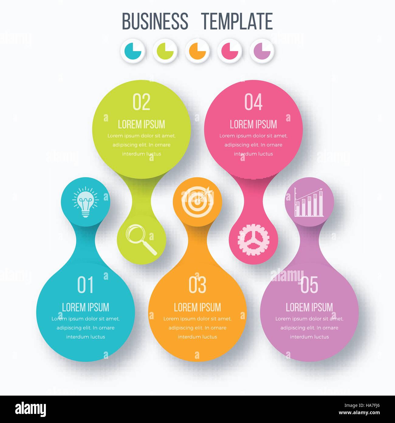 Infographics template five options with circle Stock Vector Image & Art ...