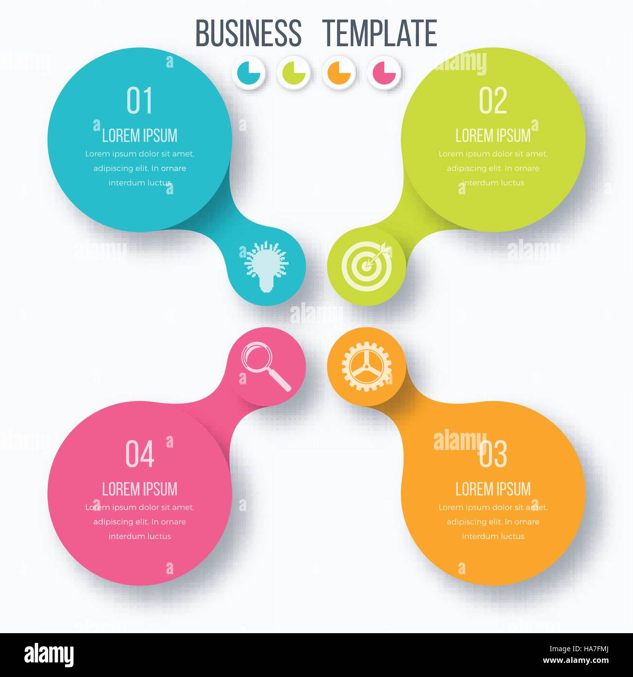Infographics template four options with circle Stock Vector Image & Art ...