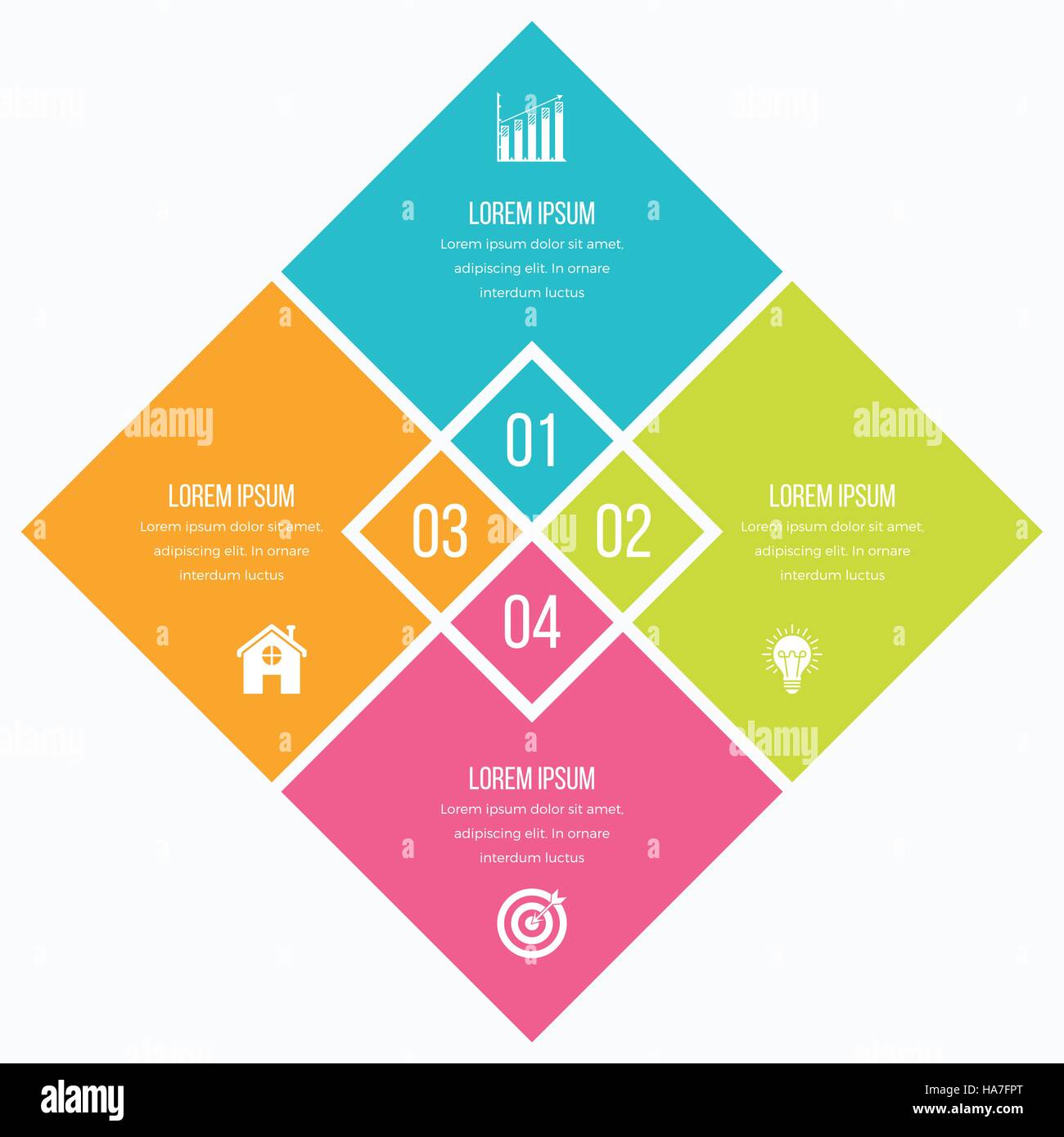 Infographics template four options with square Stock Vector Image & Art ...