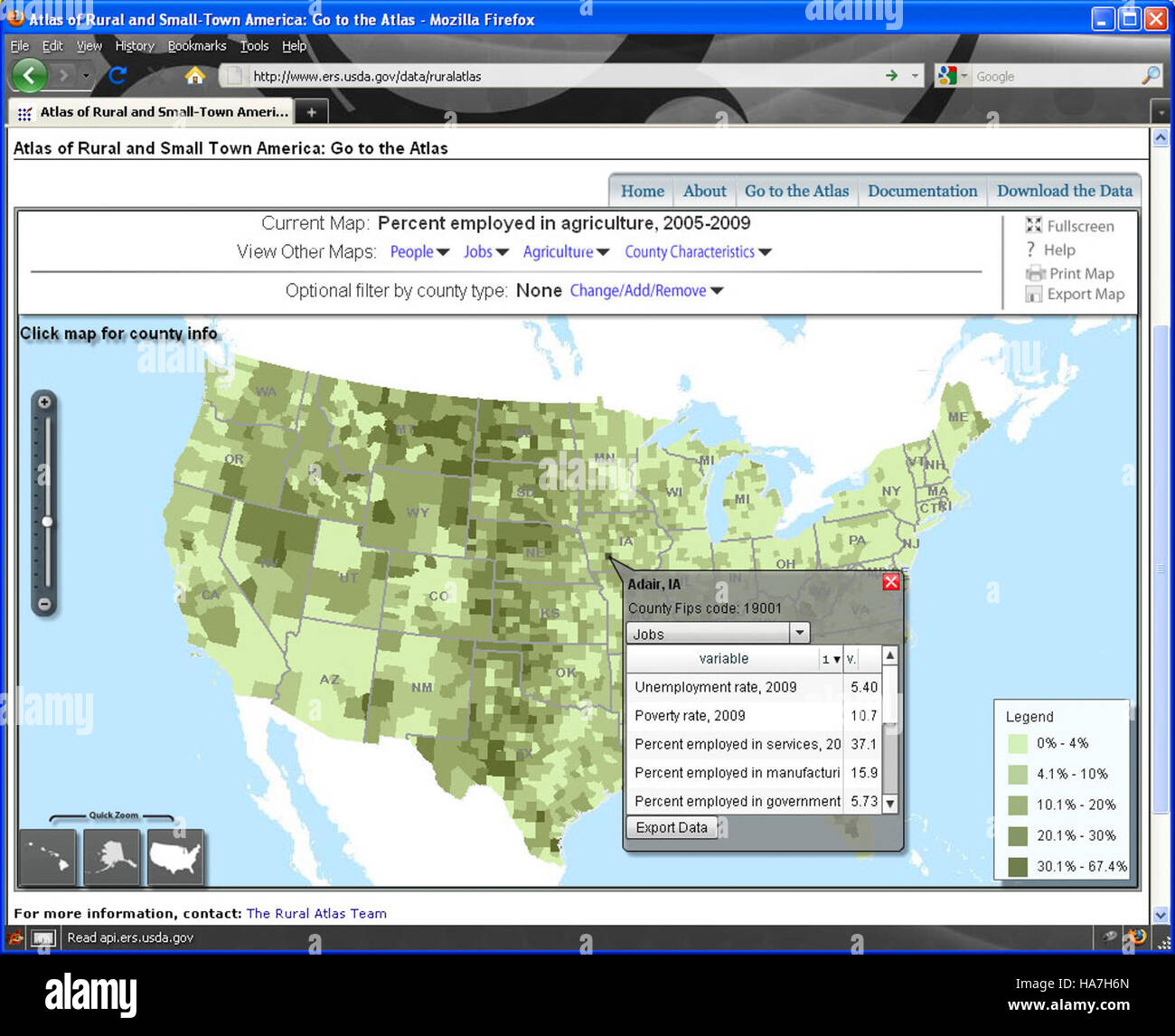 The Rural Atlas Screenshot highlights USDA's rural development programs ...