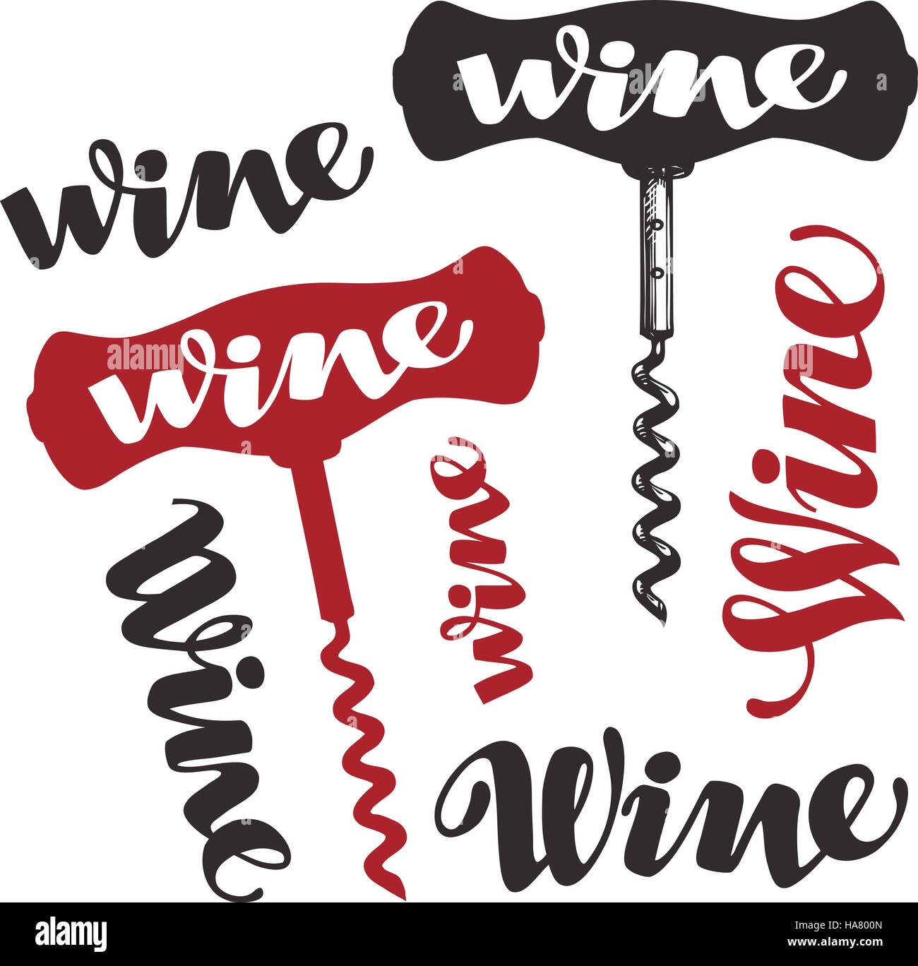 Wine corkscrew symbol. Winery icons. Vector illustration Stock Vector