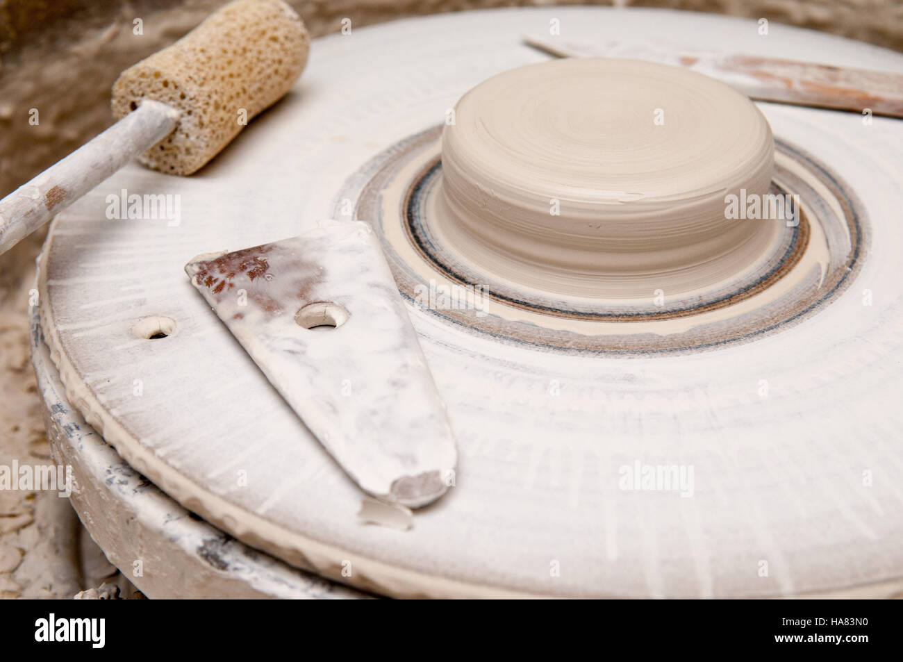 Pottery making wheel Stock Photo Alamy