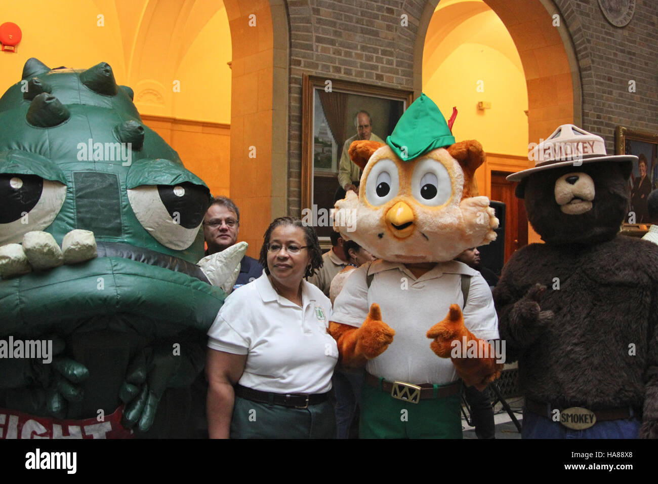 This event marks the opening of a farmers market at a national park ...