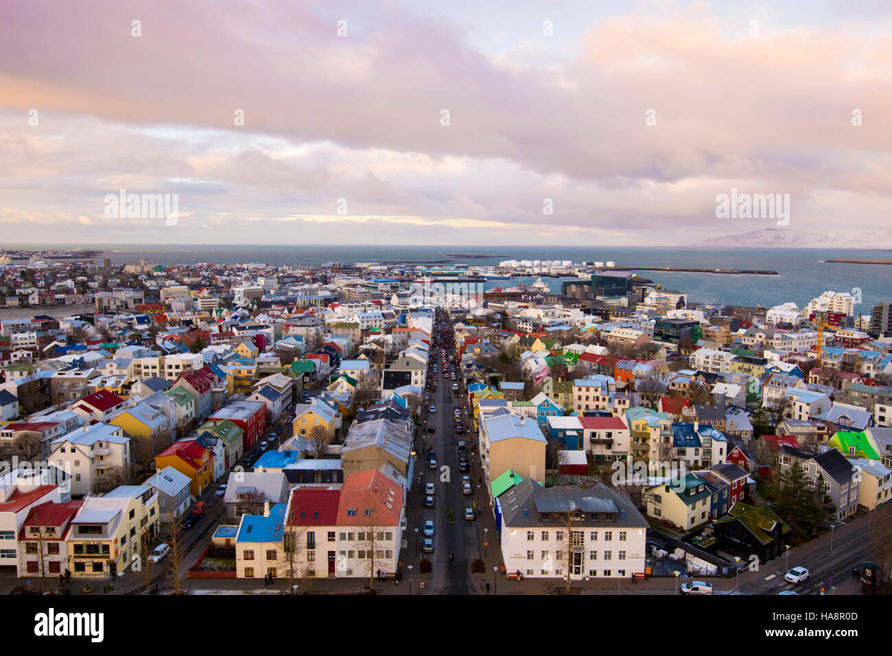 Reykjavik Street view Stock Photo