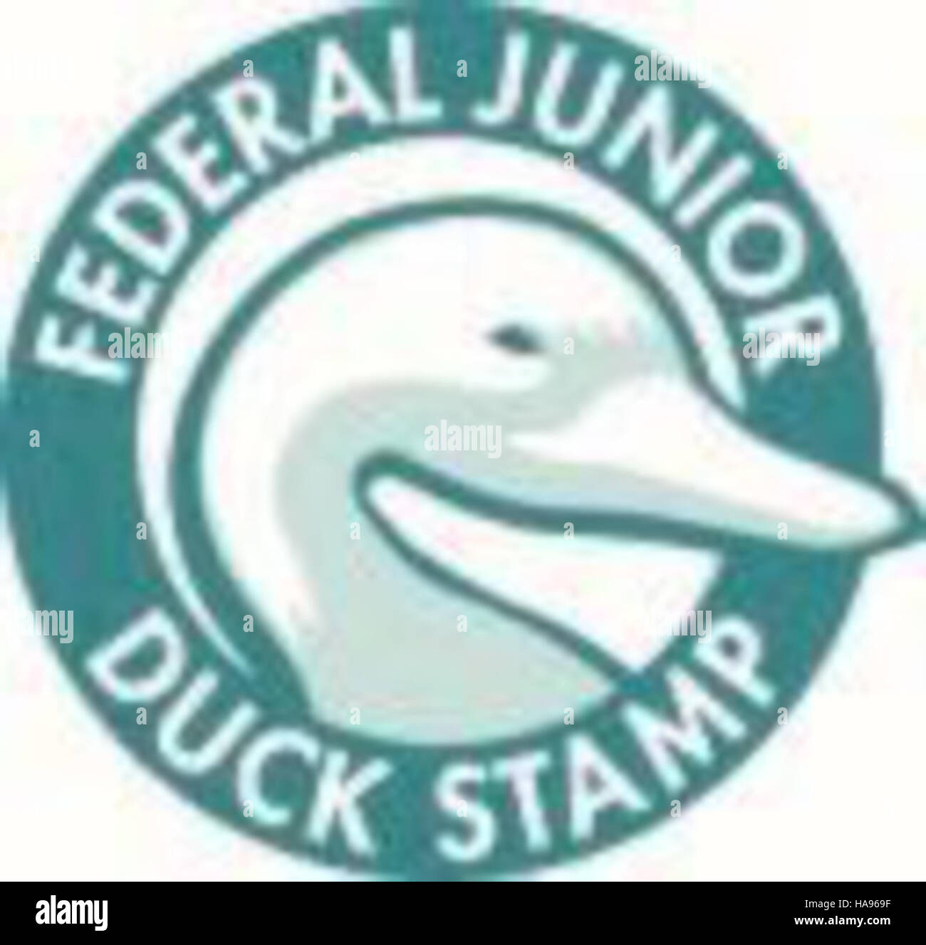 The Federal Junior Duck Stamp logo represents the U.S. Fish and Wildlife Service's educational program aimed at fostering awareness of waterfowl conservation and wildlife art among youth. Stock Photo