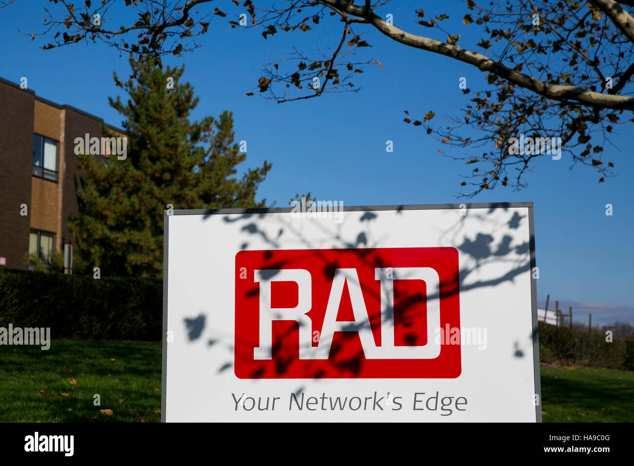 A logo sign outside of a facility occupied by rad data communications