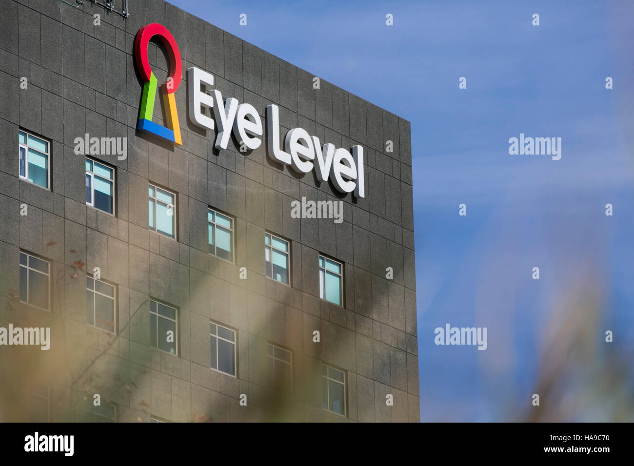 A logo sign outside of a facility occupied by Eye Level Learning in Ridgefield Park, New Jersey on November 5, 2016. Stock Photo