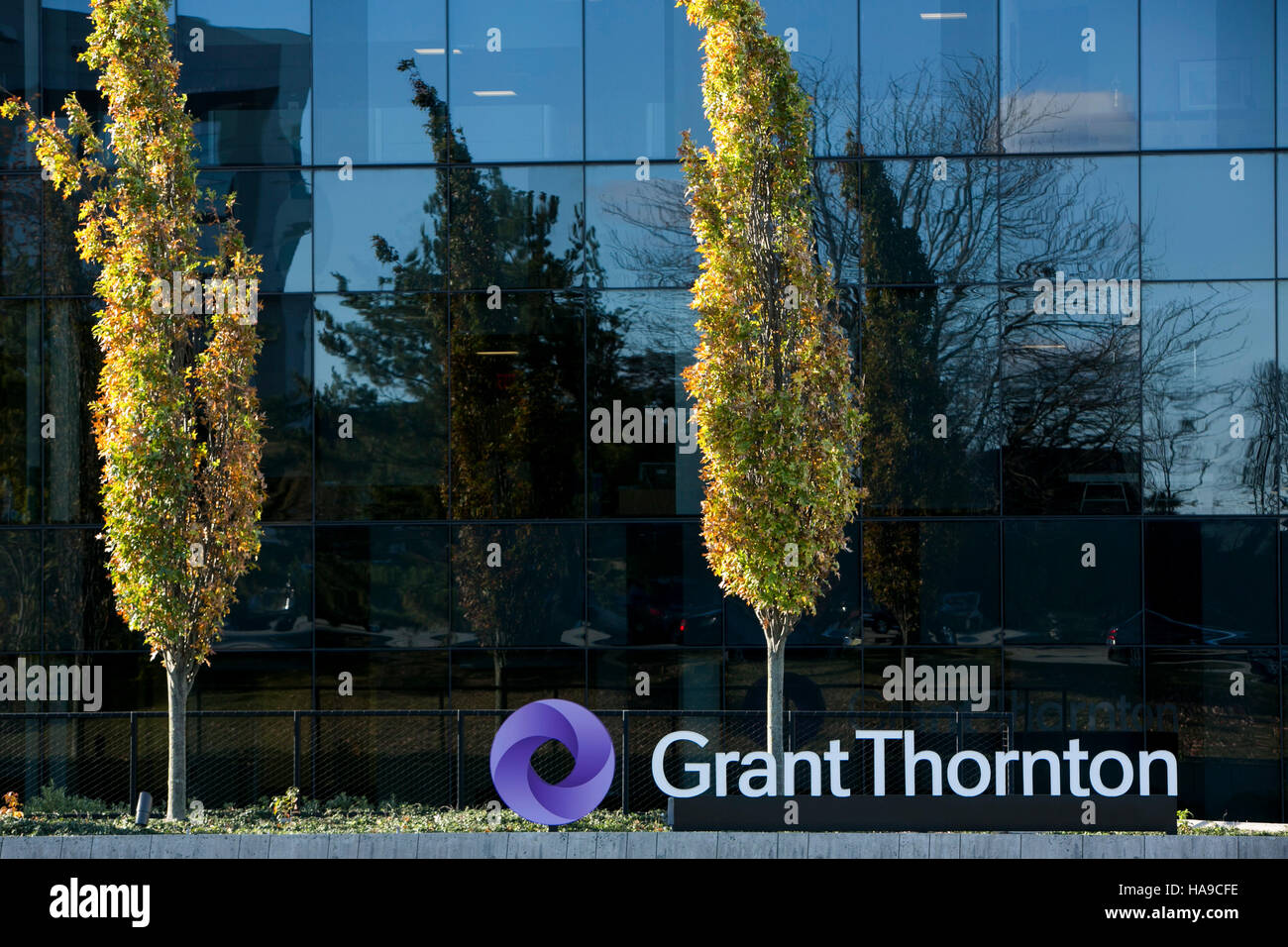 A logo sign outside of a facility occupied by Grant Thornton Inc., in Edison, New Jersey on November 6, 2016. Stock Photo