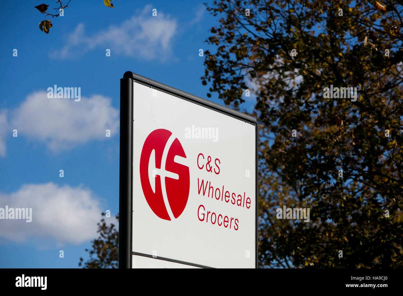 A logo sign outside of a facility occupied by C&S Wholesale Grocers in Edison, New Jersey on November 6, 2016. Stock Photo
