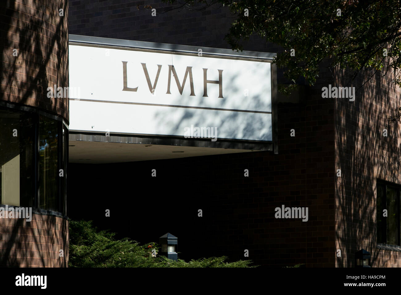 A logo sign outside of a facility occupied by LVMH Moët Hennessy