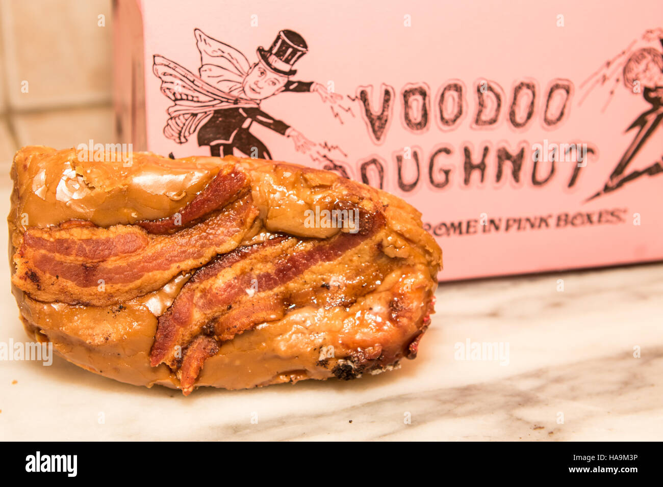 Famous American Voodoo doughnut BaconMaple bar with locations in