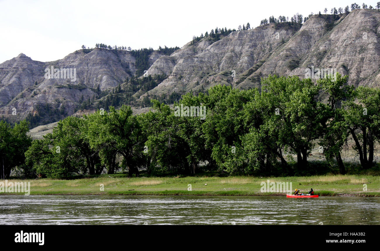 usinterior 9128642794 Canoeing the Missouri River Breaks Stock Photo