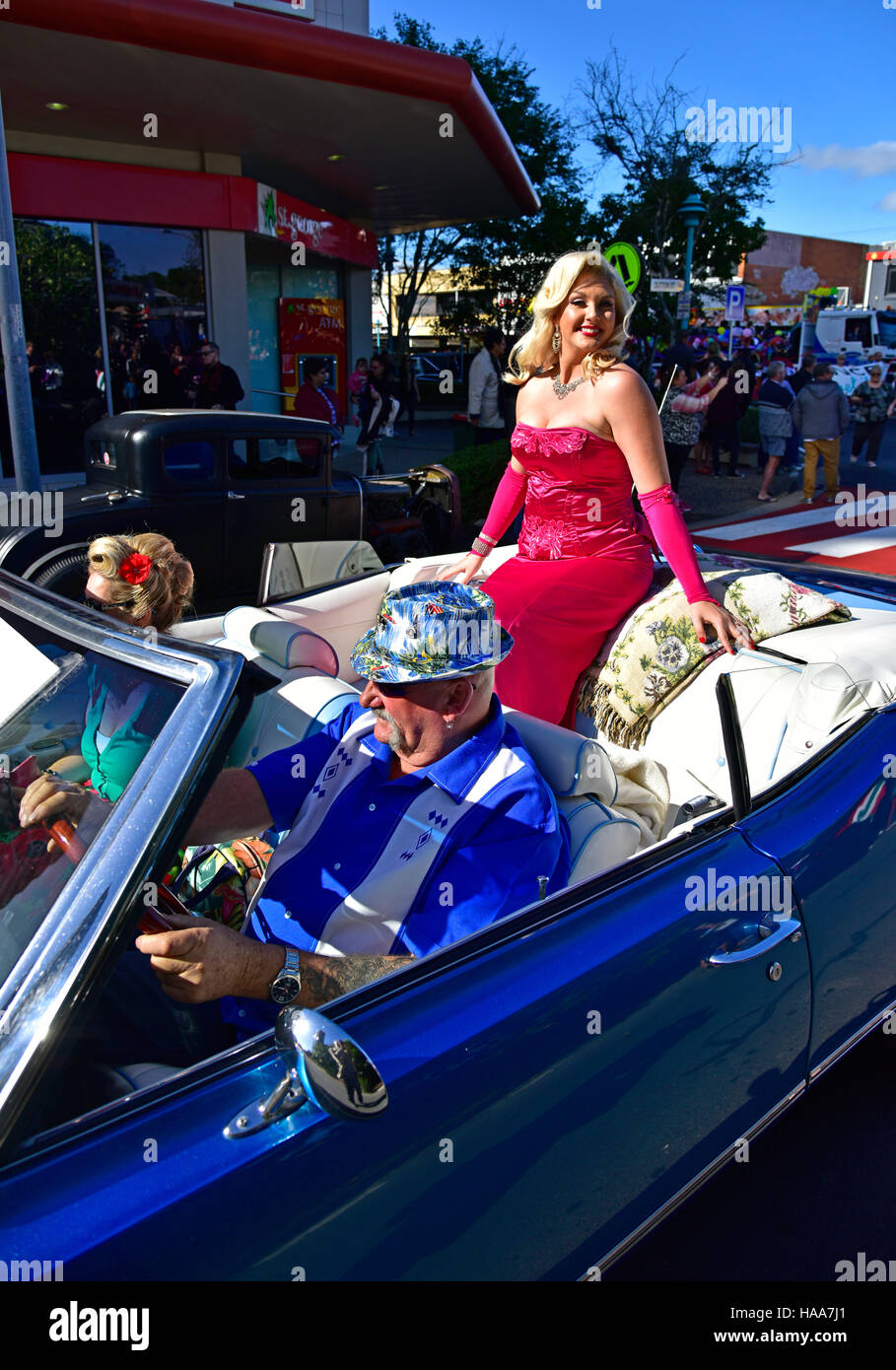 Marilyn Monroe Celebrity look alike at the cooly rocks on retro festival at coolangatta on the queensland gold coast Stock Photo