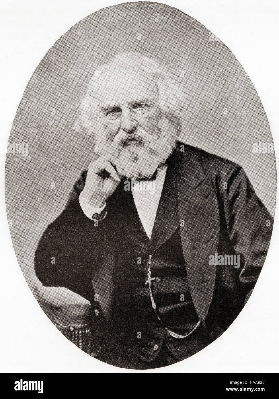 Henry Wadsworth Longfellow, 1807 – 1882.  American poet and educator. Stock Photo