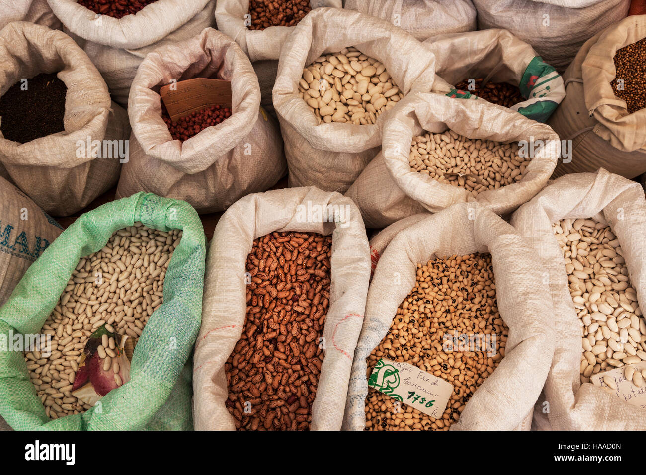 Sacks of beans Stock Photo Alamy