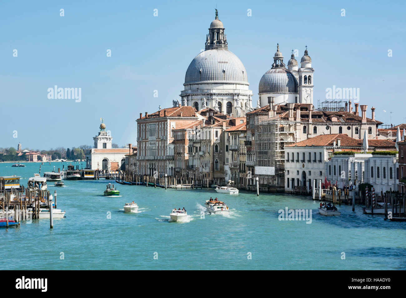 Grand canal and San Giorgio Maggiore, Venice, Italy, Europe Stock Photo