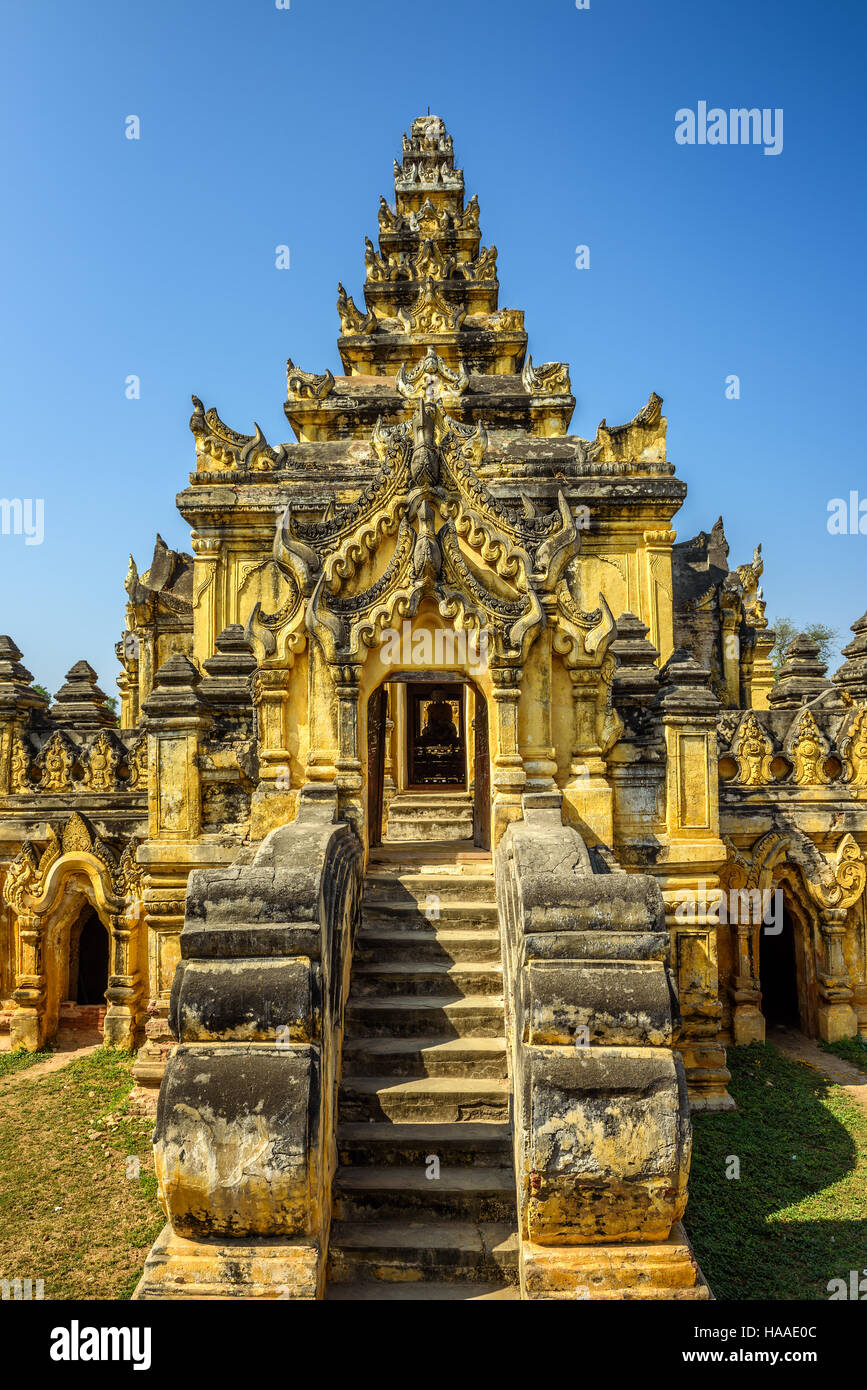 Maha Aungmye Bonzan Monastery, also known as Me Nu Ok Kyaung,  in ancient Inwa (Ava) near Mandalay, Myanmar Stock Photo