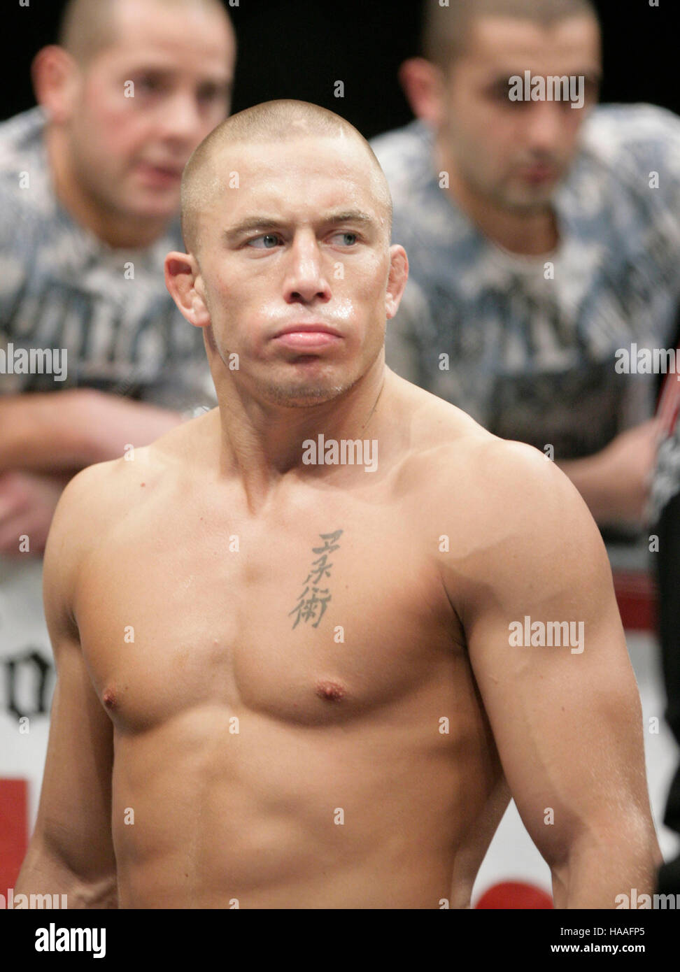 Georges St. Pierre before his fight with Matt Hughes during UFC 79 at the  Mandalay Bay Events Center in Las Vegas on Saturday, December 29, 2007.  Photo credit: Francis Specker Stock Photo - Alamy