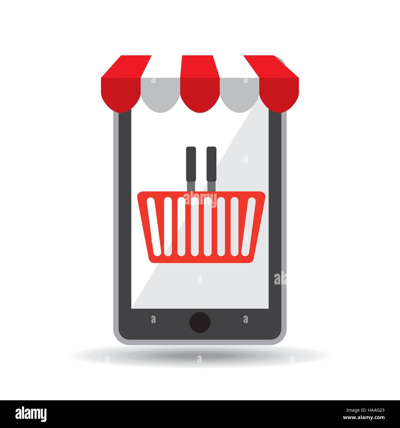 online shopping red basket design vector illustration eps 10 Stock ...