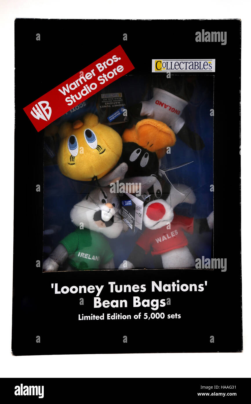 Looney Tunes Limitied Edition Bean Bags Collection In Box Stock Photo