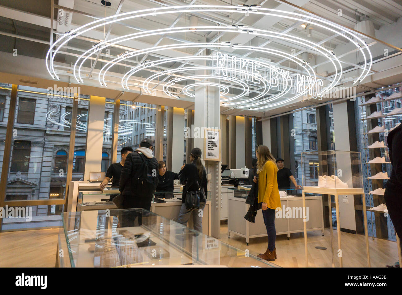 Customization station in the new Nike flagship store on opening day Stock  Photo - Alamy