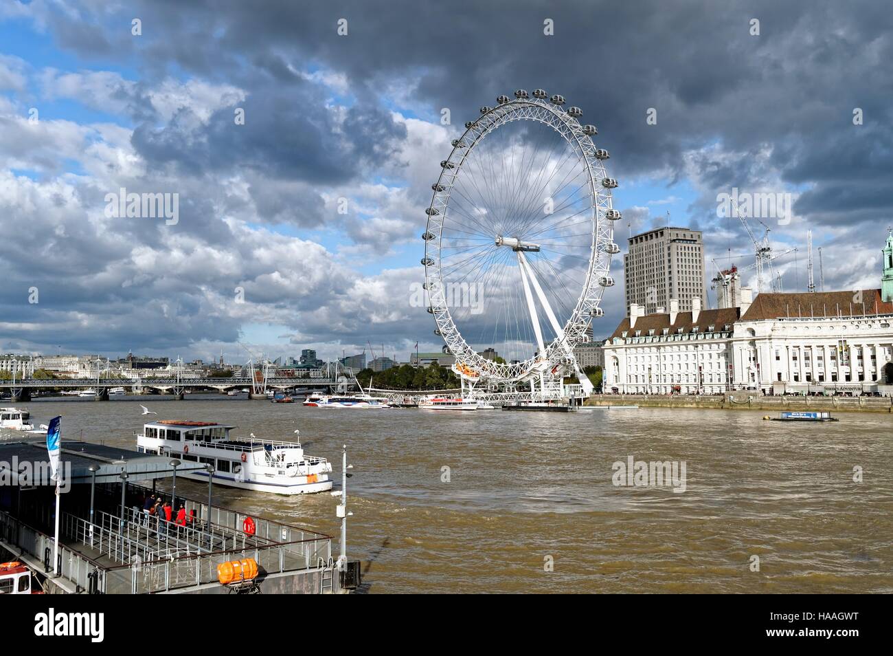 The London Eye and the River Thames London UK Stock Photo - Alamy