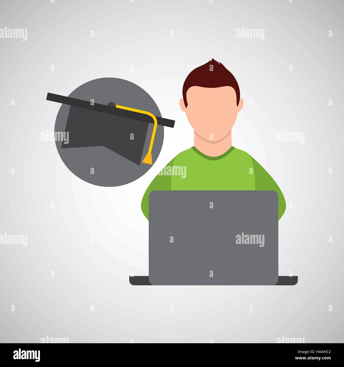 character graduation cap online education vector illustration eps 10