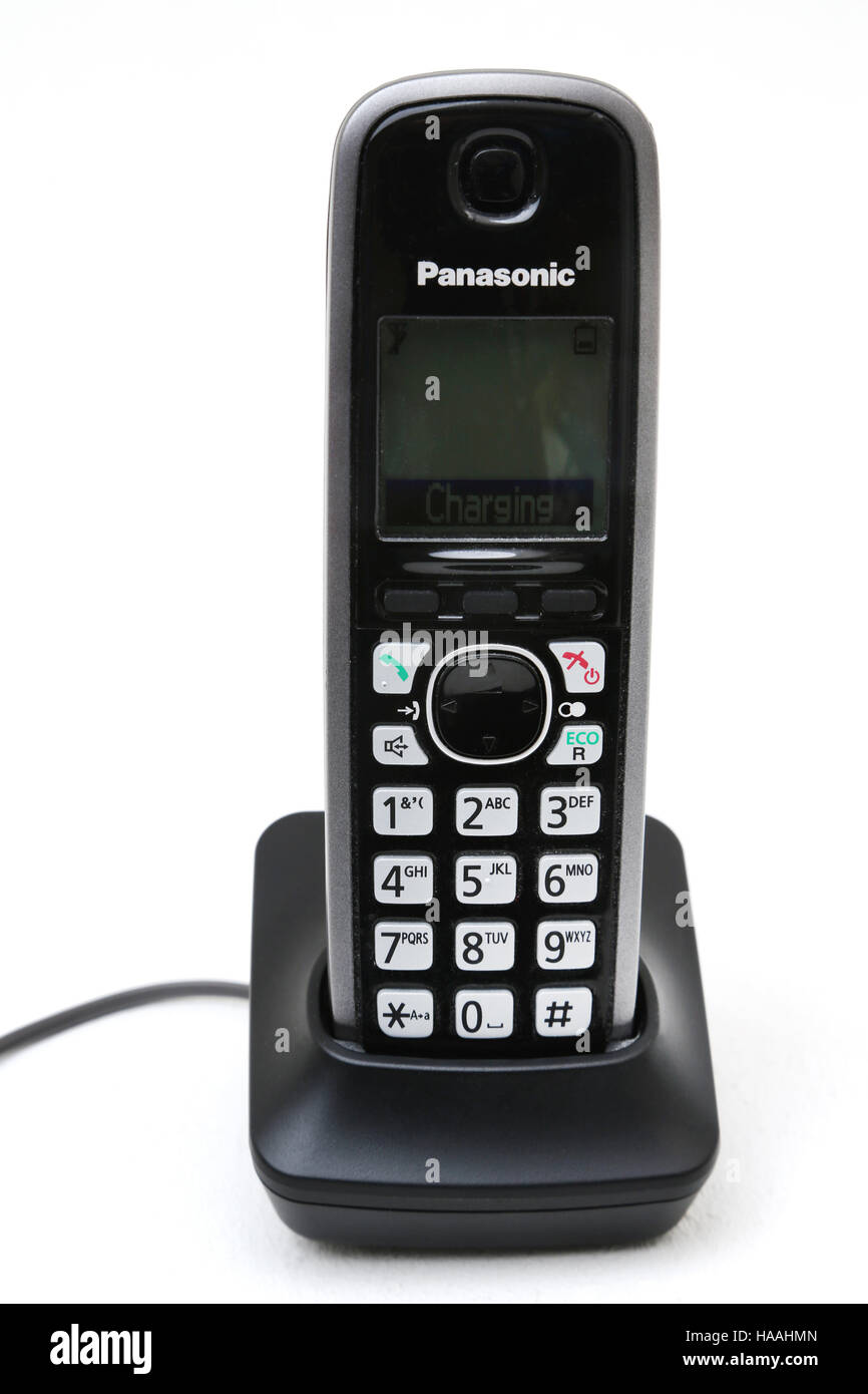 Panasonic Telephone On Base Charging Stock Photo