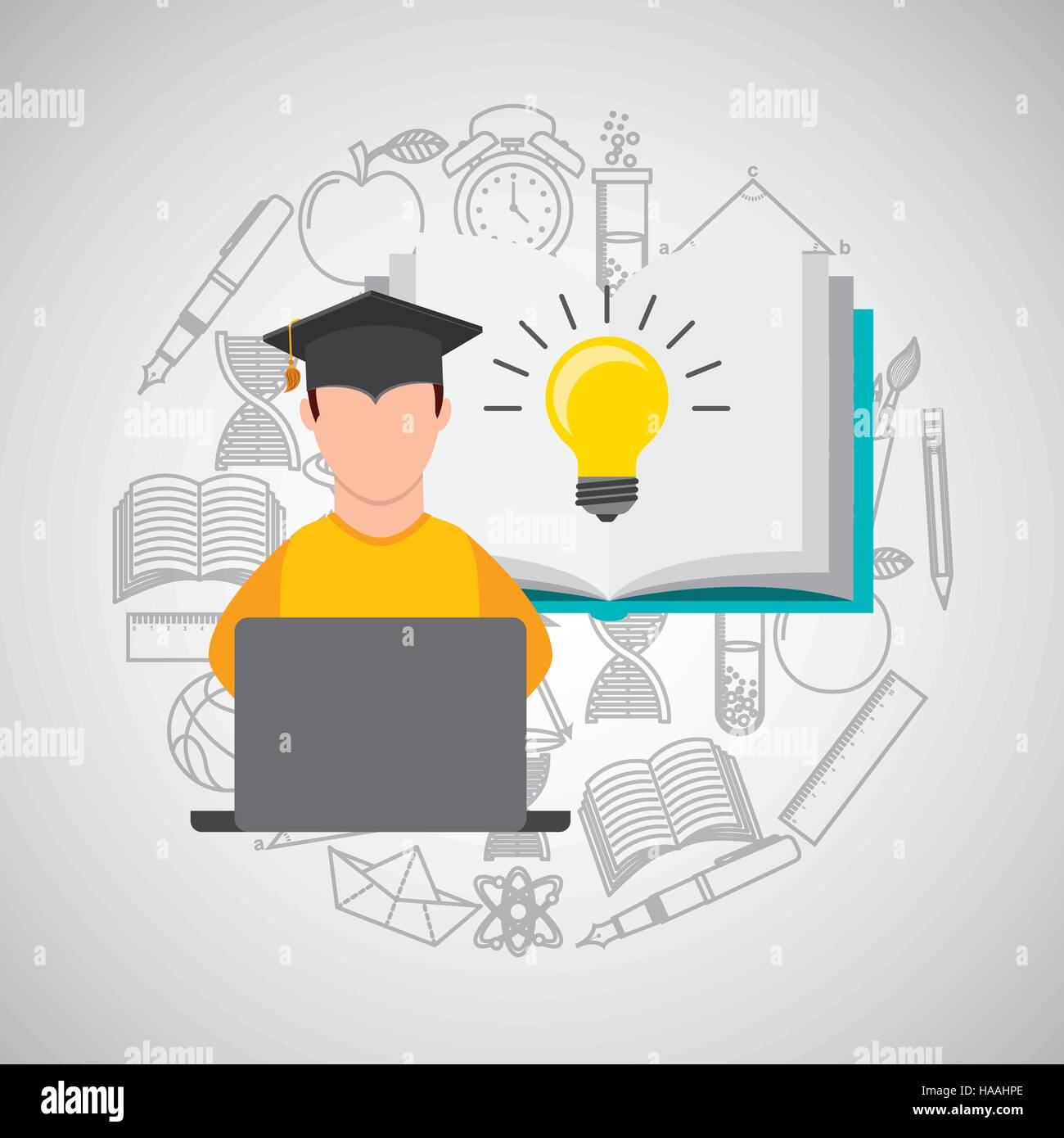 eduation online concept student knowledge school background vector