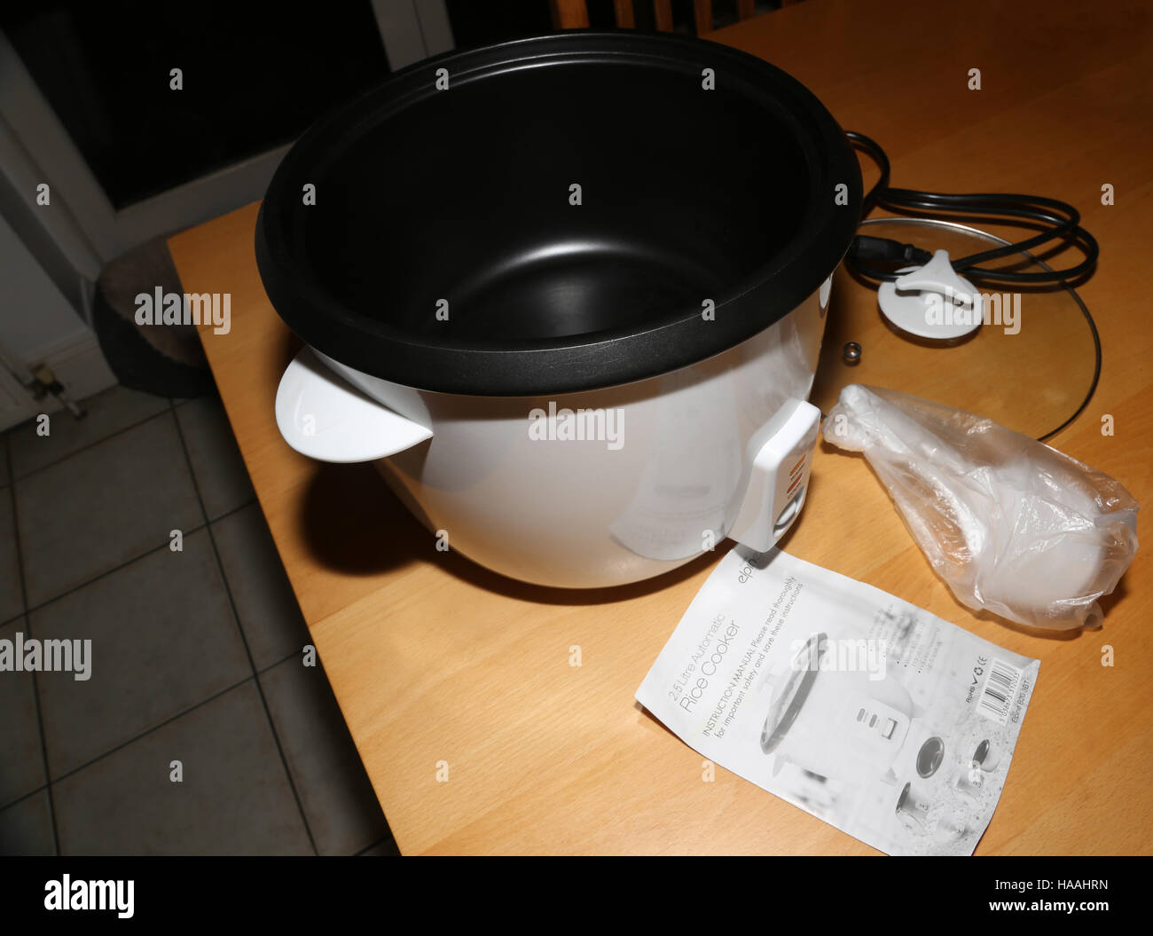 Rice Cooker And Instructions Stock Photo