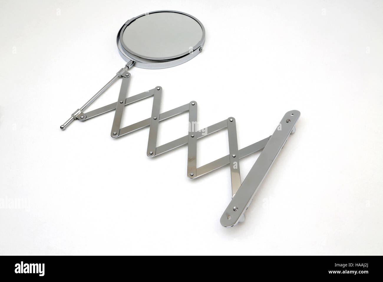 Chrome Extending Wall Mounted Shaving Mirror Stock Photo Alamy