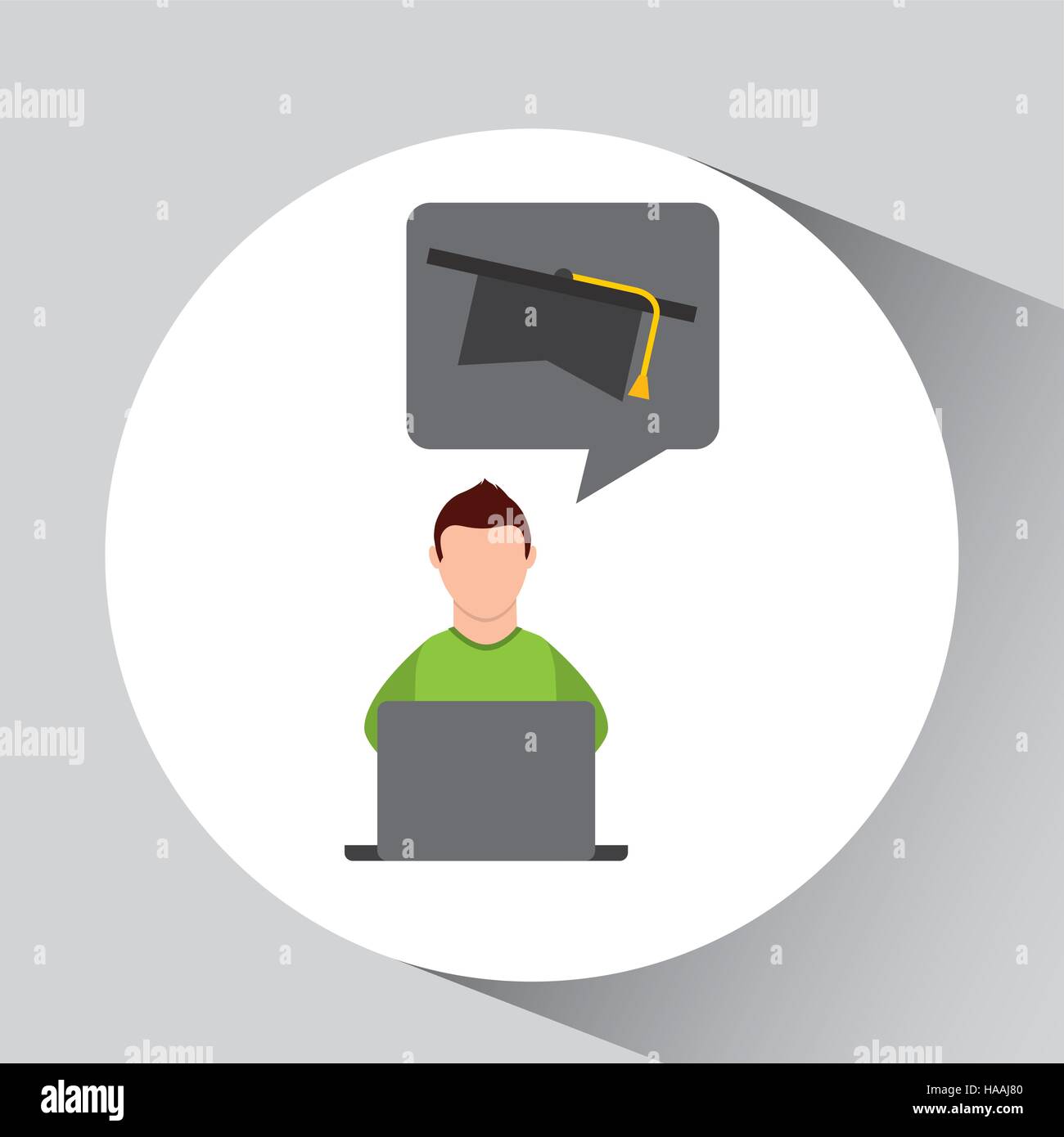 character graduation cap online education vector illustration eps 10