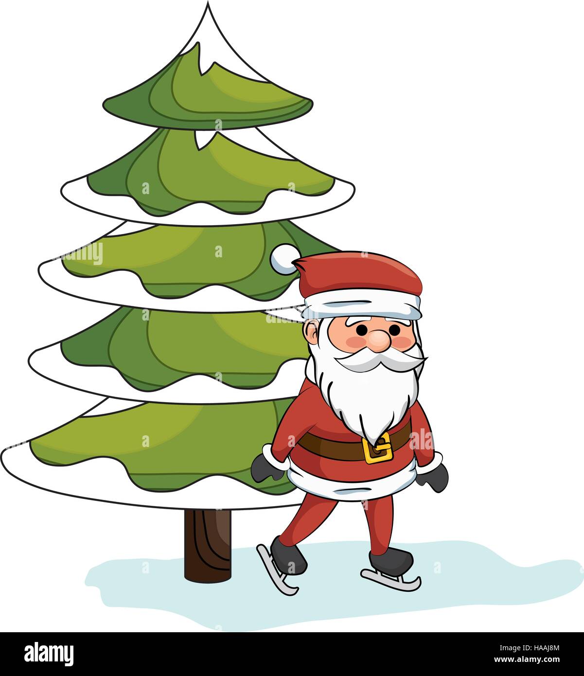 merry christmas tree celebration vector illustration design Stock ...