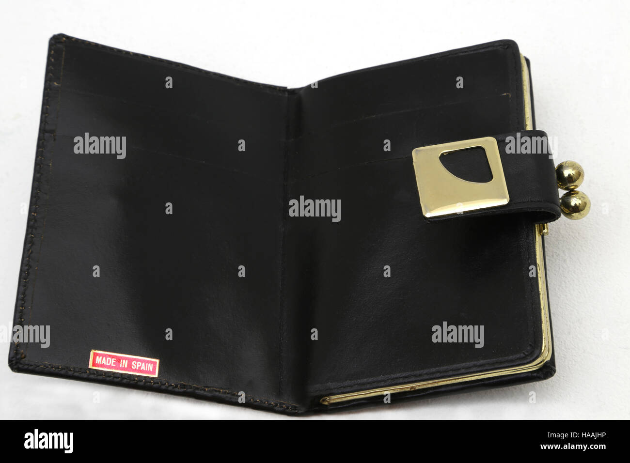 Open Leather Purse Made In Spain Stock Photo Alamy
