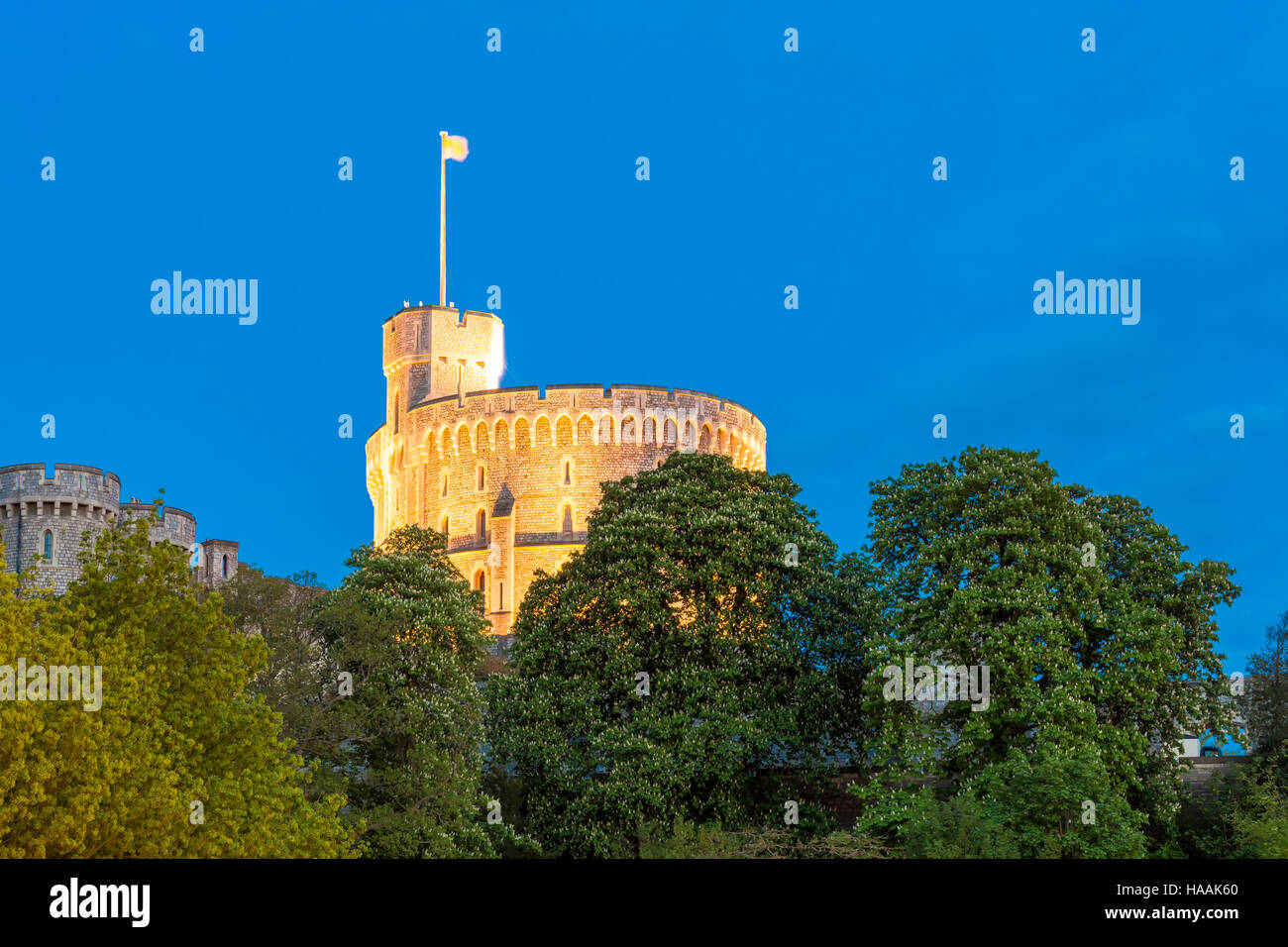 The Round Tower at Windsor Castle. Windsor, Berkshire, England, UK Stock Photo