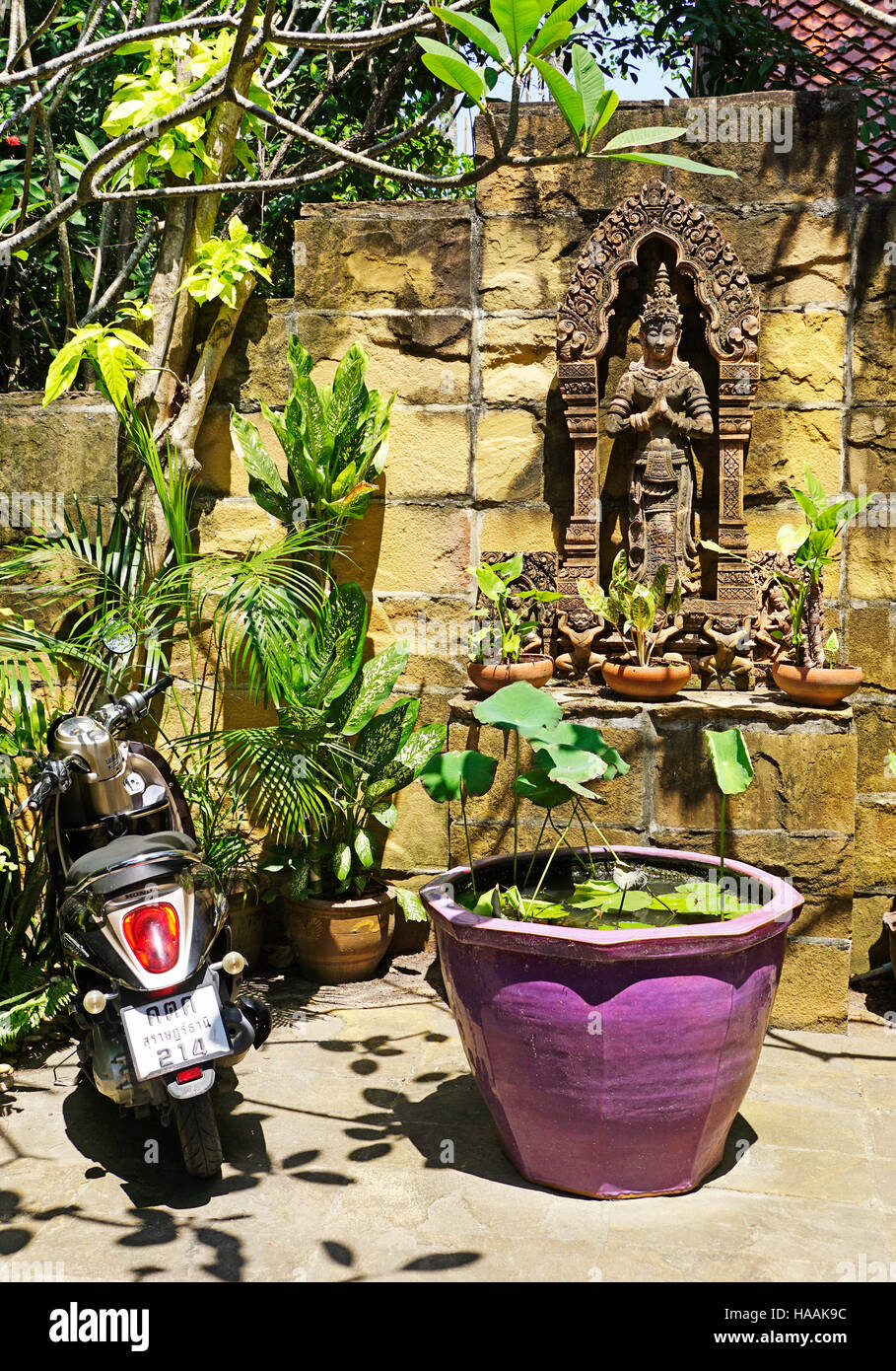 Entrance to spa at Bang Rak Beach, Koh Samui island, Thailand. Stock Photo