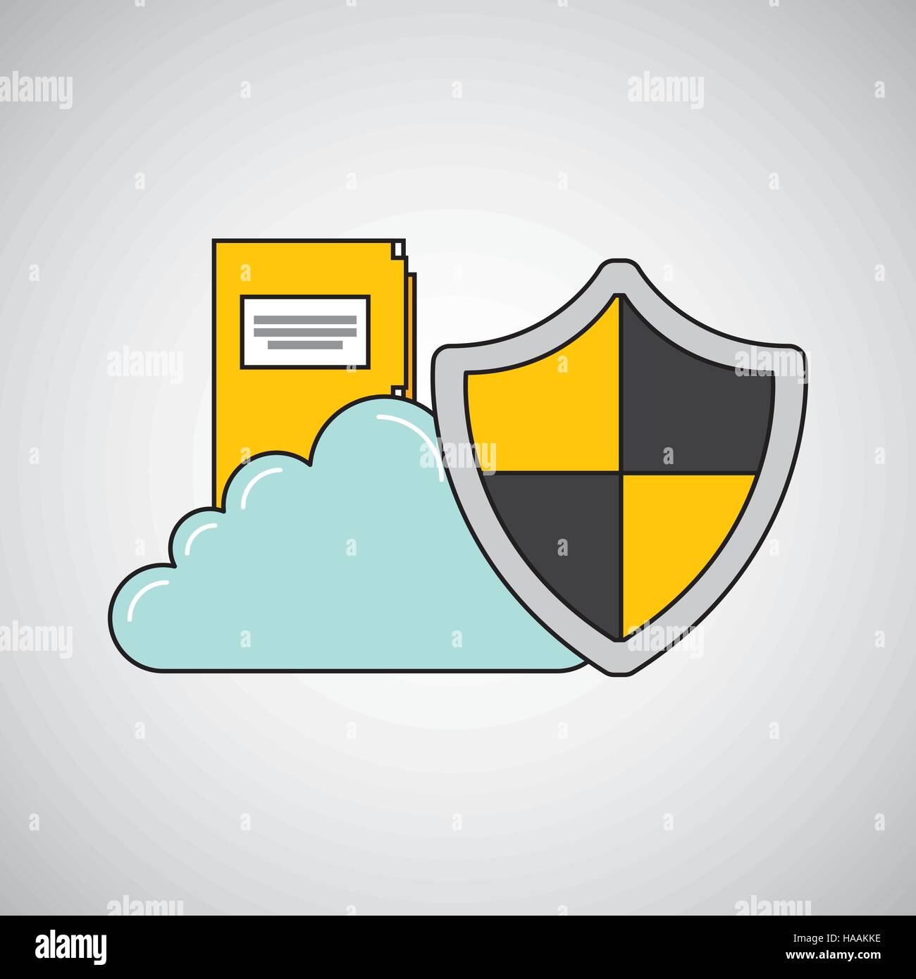 file folder cloud shield protection vector illustration eps 10 Stock ...