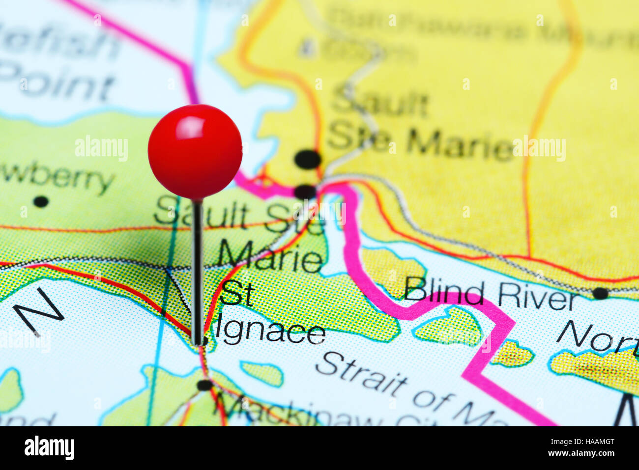 St ignace michigan map hires stock photography and images Alamy