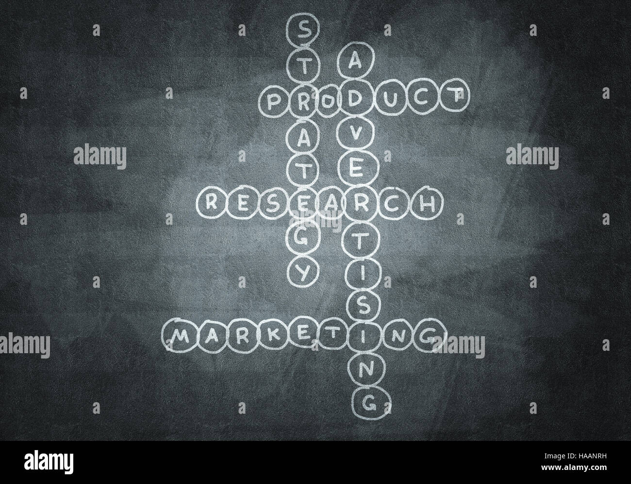 Chalk drawn crossword Stock Photo Alamy