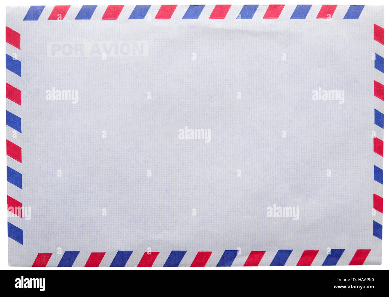 vintage  airmail envelope isolated on white background Stock Photo
