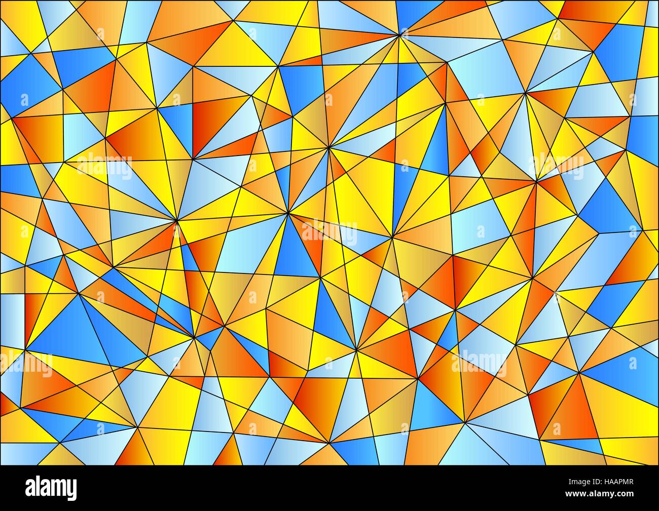 Abstract geometric pattern is composed of triangles of different sizes ...